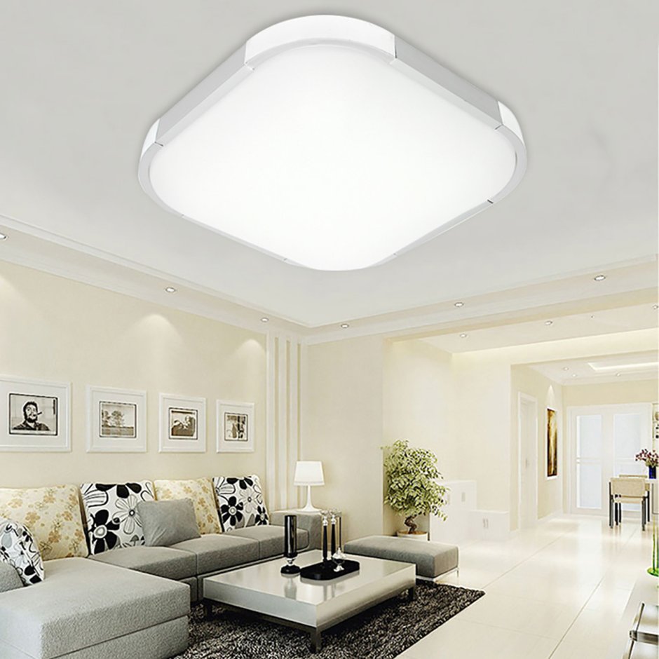 Вертикальные светодиодные светильники в гостиной