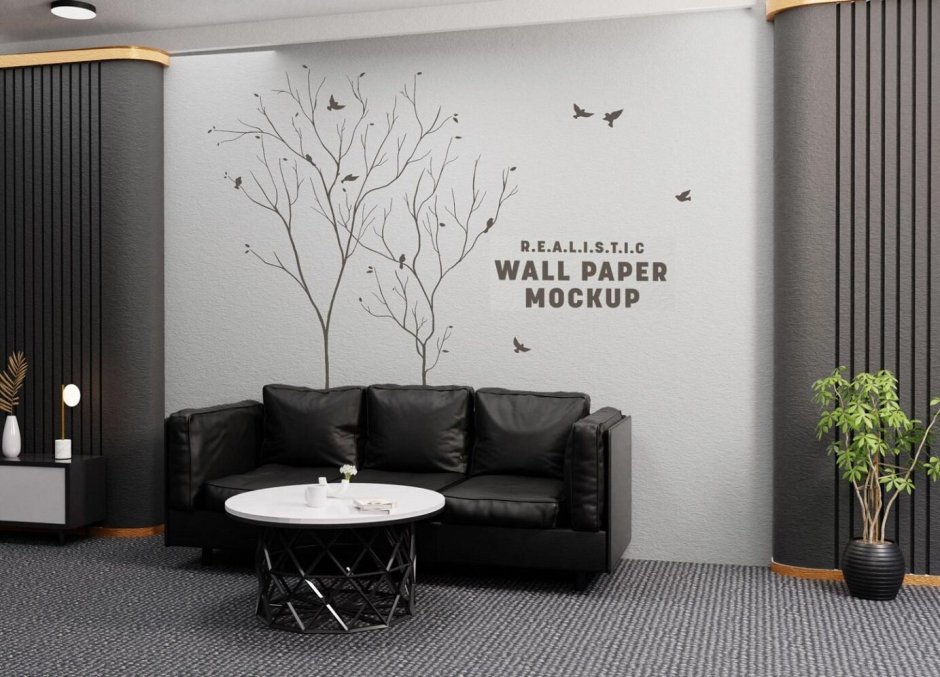 Free Office Lobby Wall Mockup