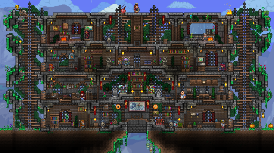 Terraria дом в горе