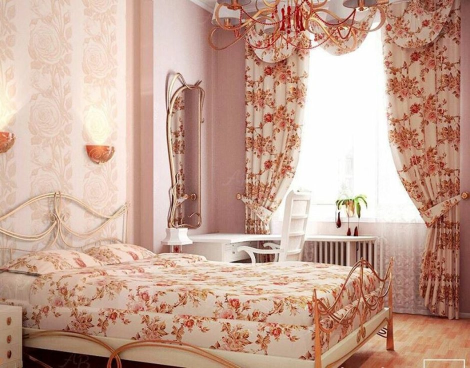 Занавески в стиле Прованс для спальни