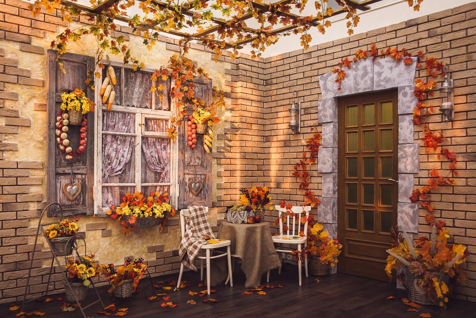 Осенний декор на окна