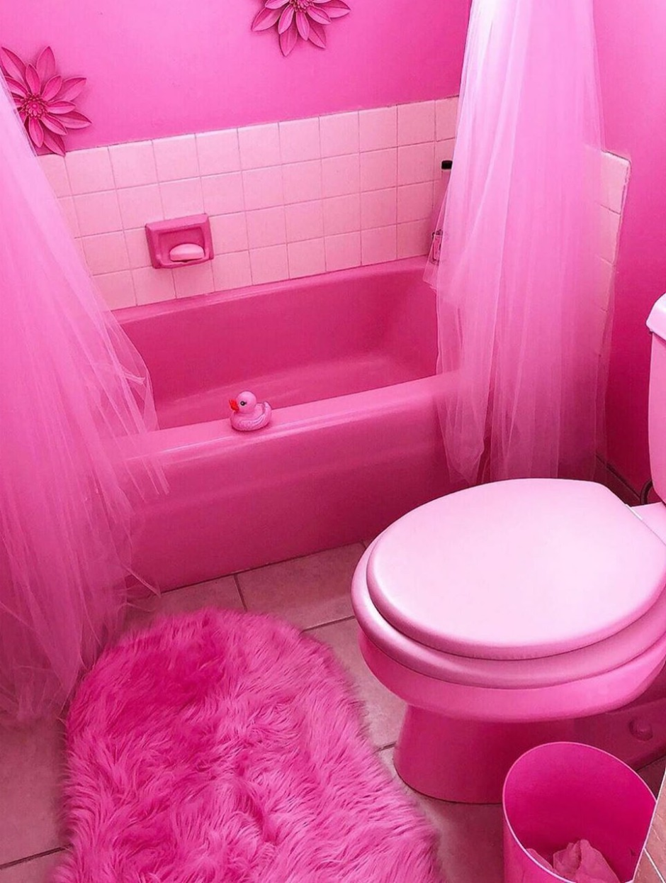 Розовая ванная Эстетика
