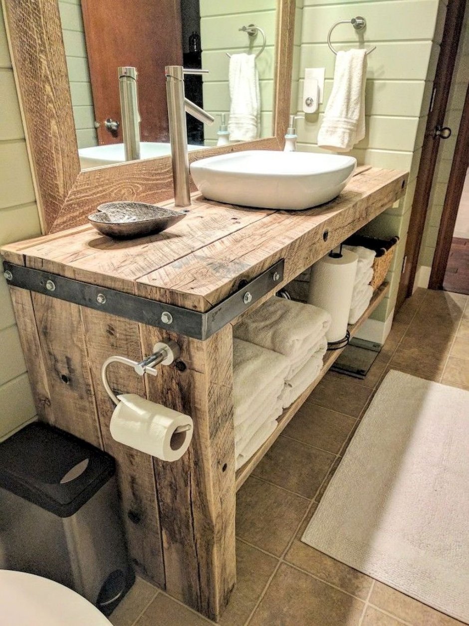 Деревянная мебель в ванную комнату