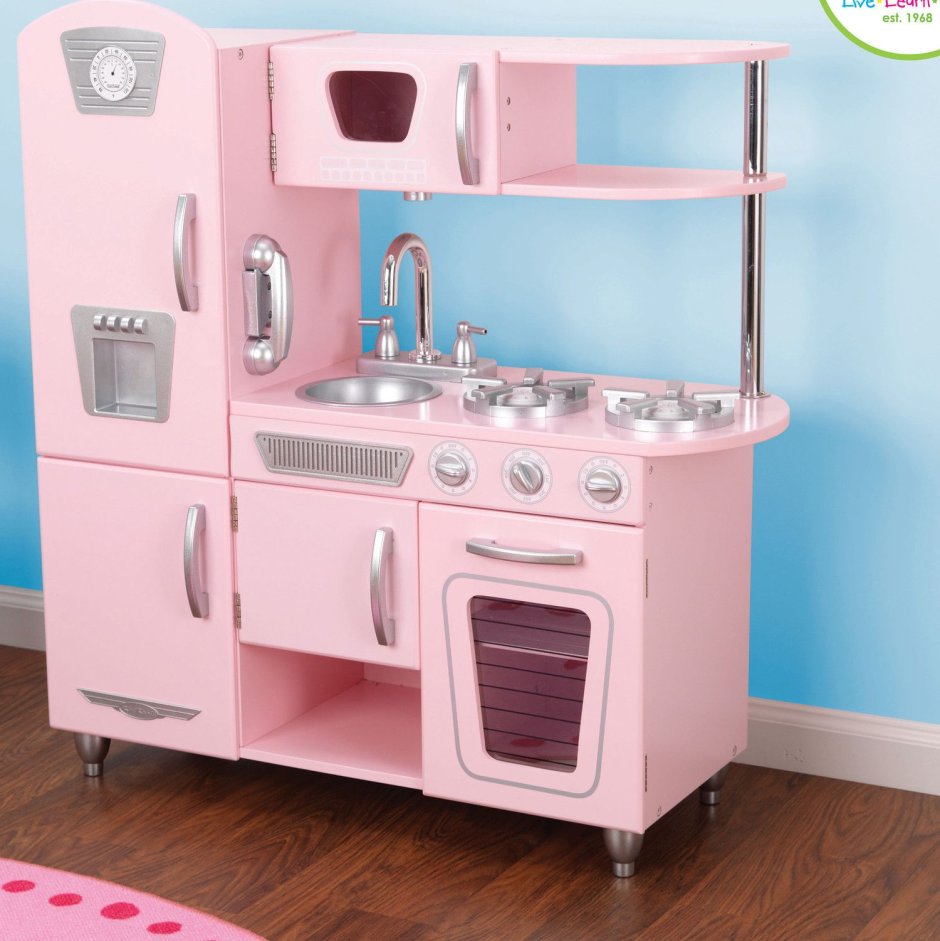 Кухня детская игровая розовая
