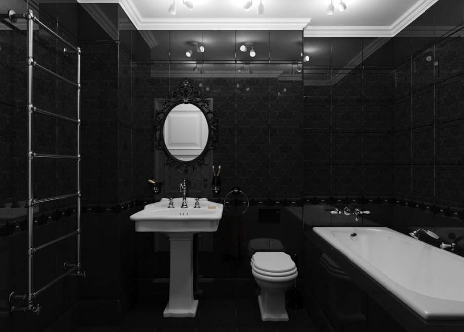Ванная комната в черном стиле