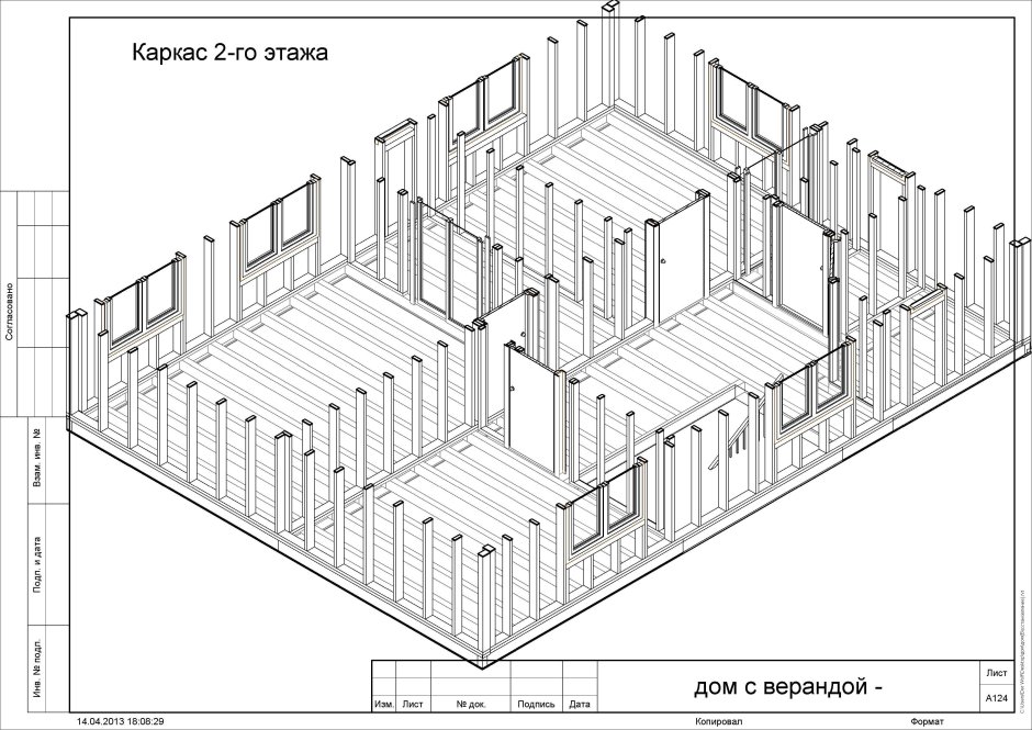Схема монтажа каркасного дома
