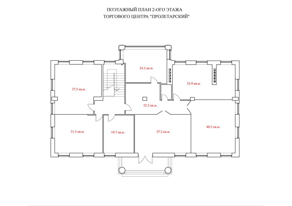 Поэтажный план первого этажа жилого дома