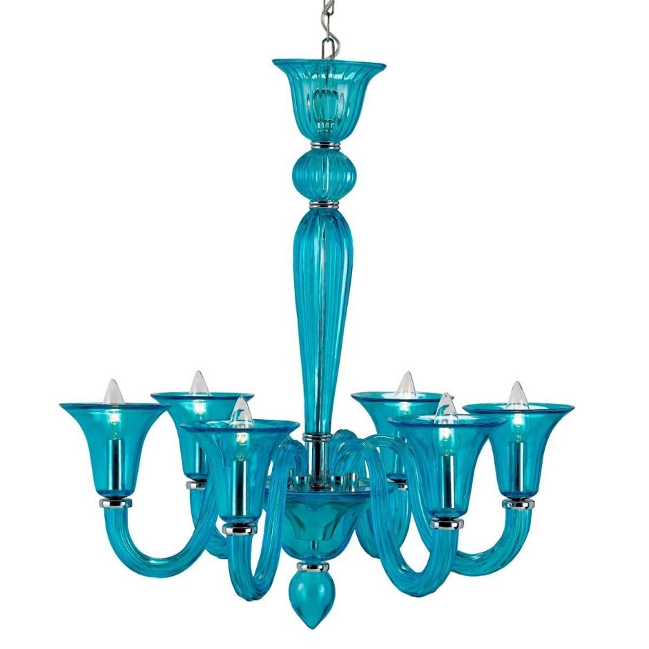 Murano Glass Blue Chandelier