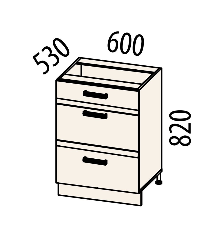 Тумба 600х600х1000 с выдвижными ящиками