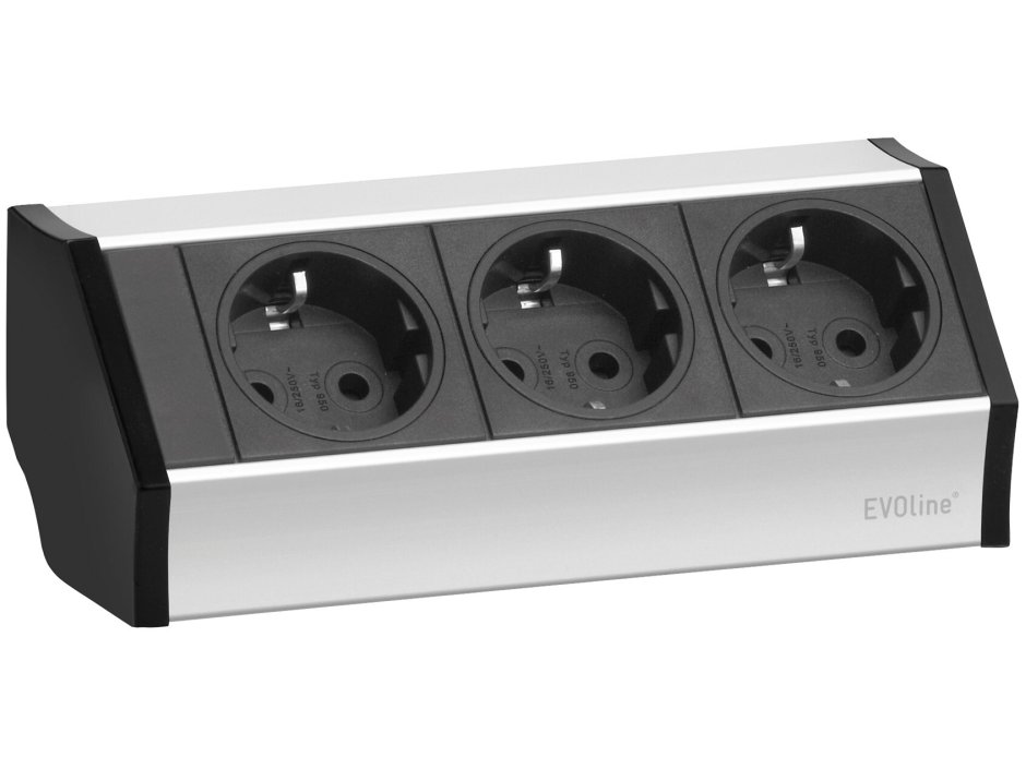 Schulte 930.15.453 Evoline Dock Cuisine 3 розетки серебристый