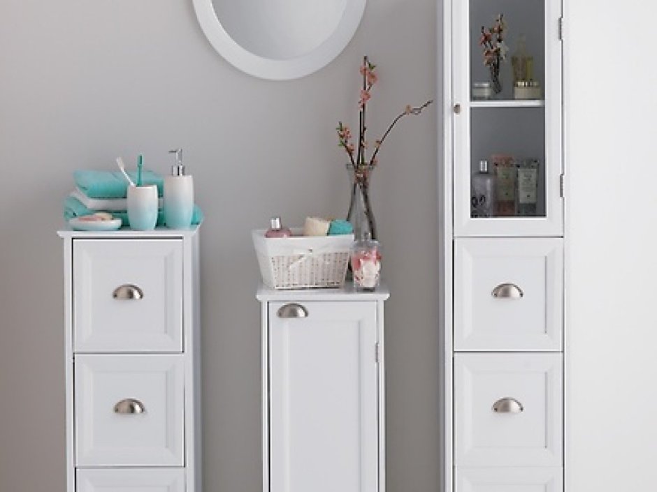 Small Bathroom Cabinet in White