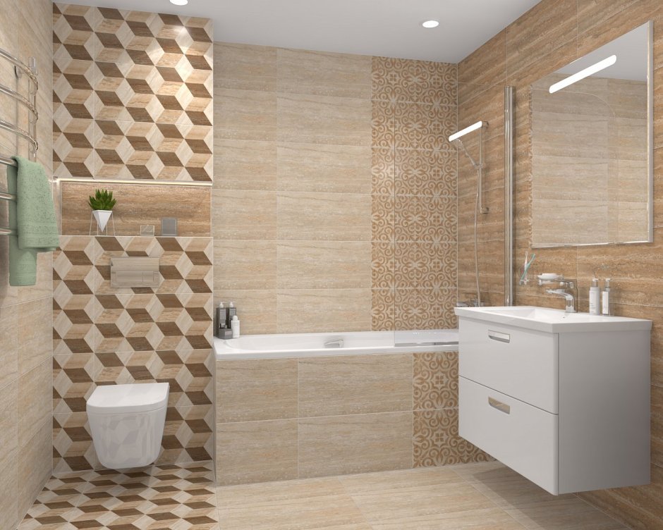 Плитка облицовочная Керамин Болонья 3 бежевый 600x300x8,5 мм