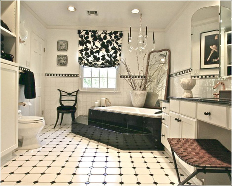 Ванная в шахматном стиле