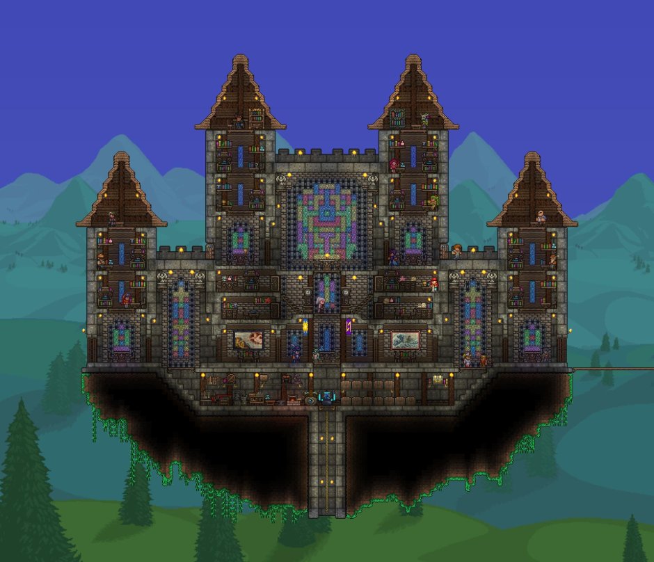 Дом в террарии замок