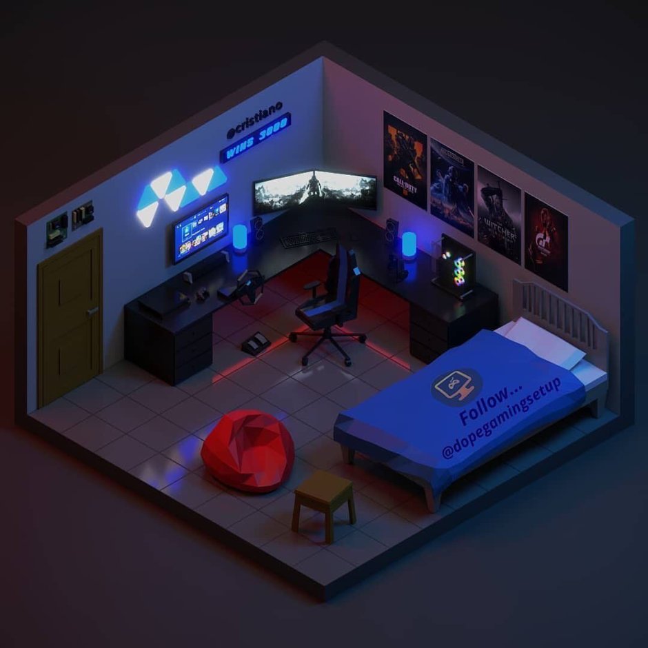 3d isometric Room гейминг