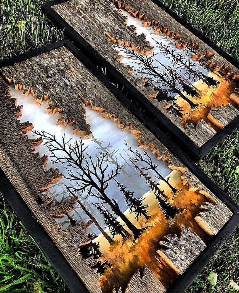 Панно на деревянной доске