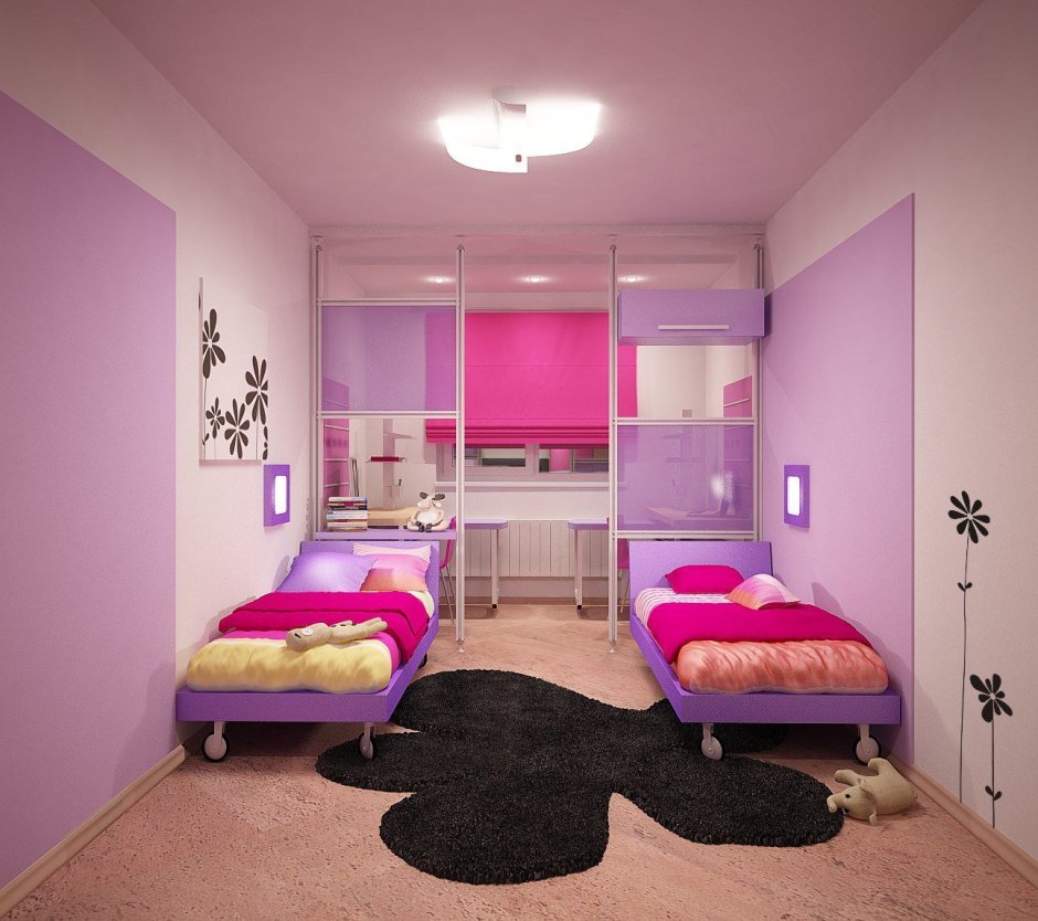 Двухэтажная комната для девочки