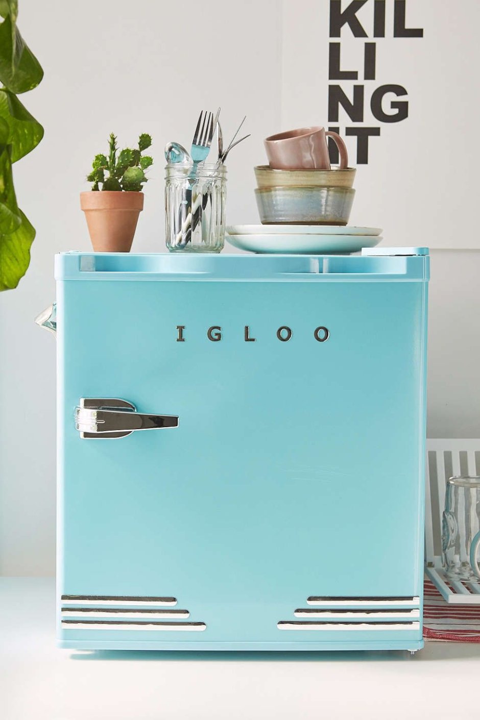 Холодильник eu na Retro Mini Fridge