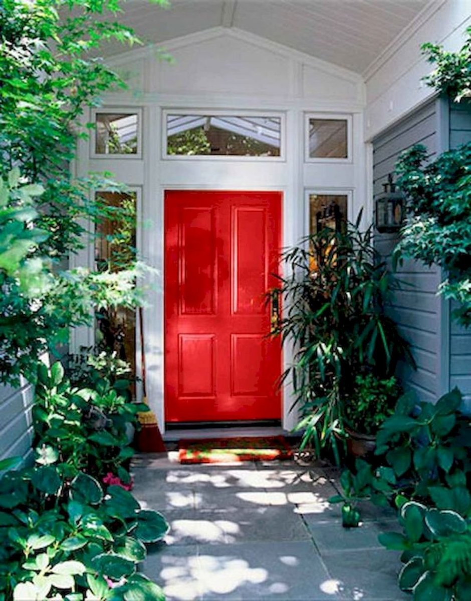 Входная дверь в частный дом цветная