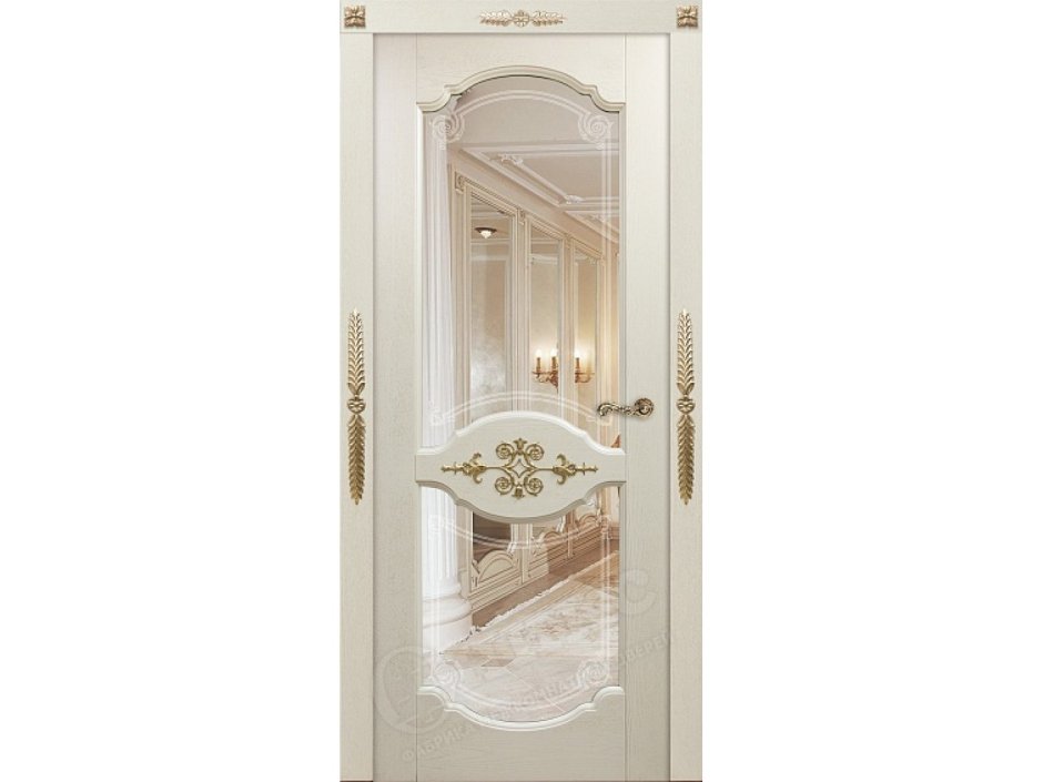 Межкомнатная дверь белая с зеркалом Оникс
