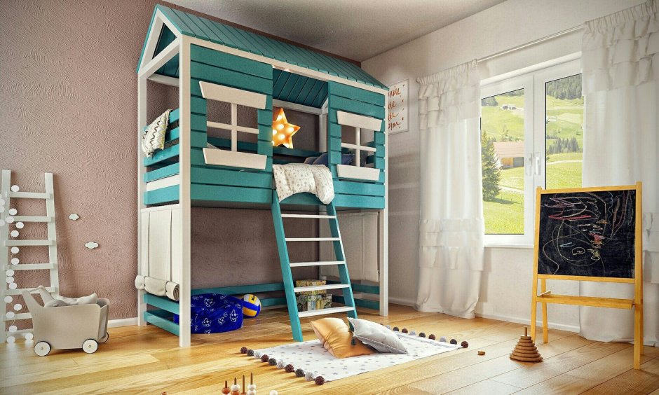 Детский игровой домик из кроватки