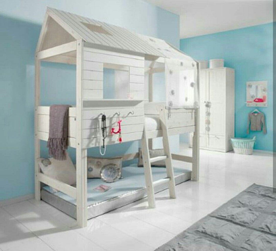 Детская кровать домик со шкафом