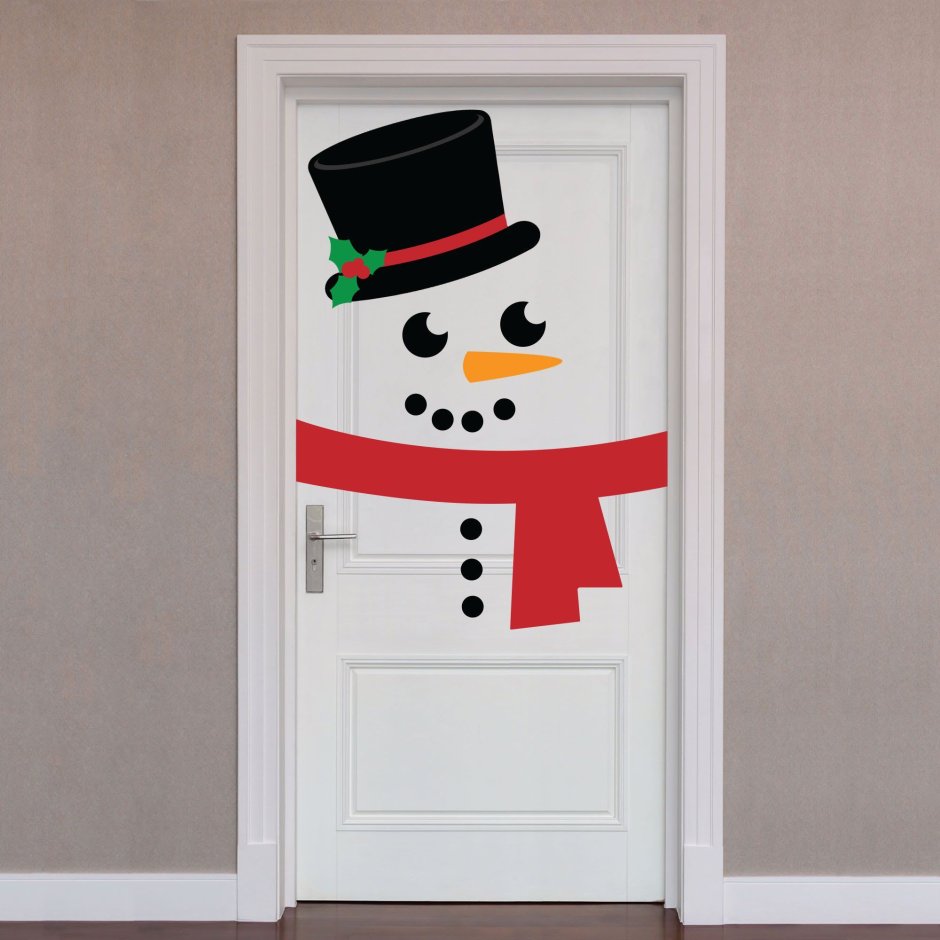 Снеговик украшение на дверь в школу
