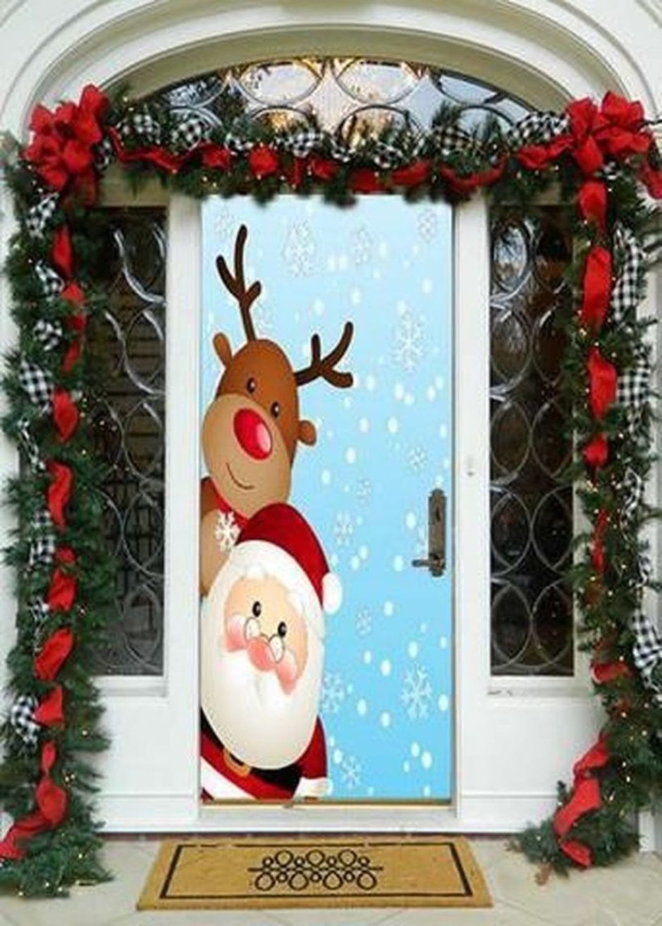 Снеговик для украшения двери на новый год