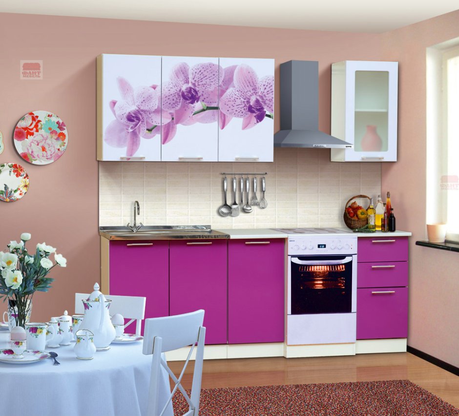 Кухня в фиолетовом цвете