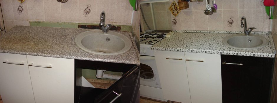 Старая столешница на кухне