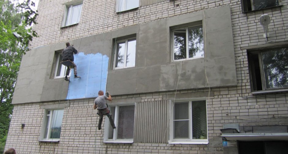Утепление фасада 5 этажного дома