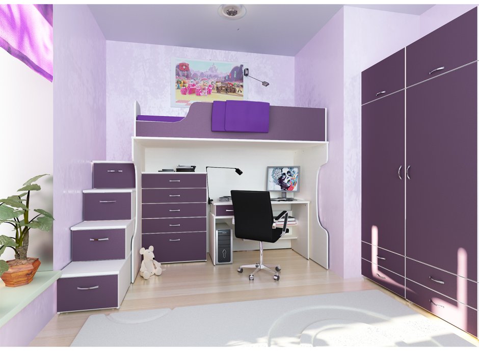 Шкаф фиолетовый