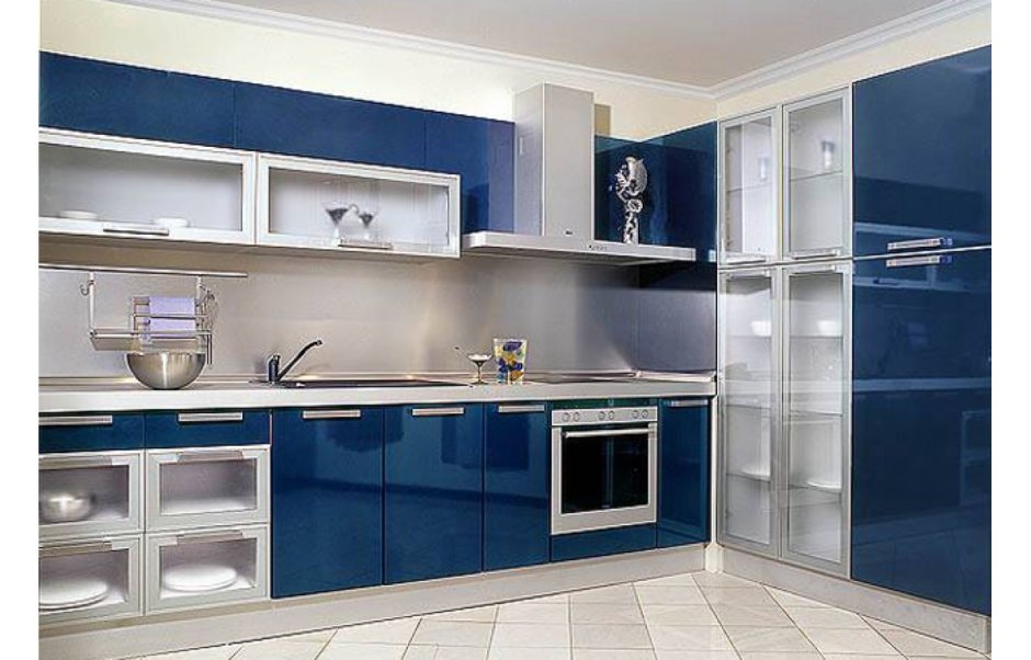 Кухня икеа Акстад синяя