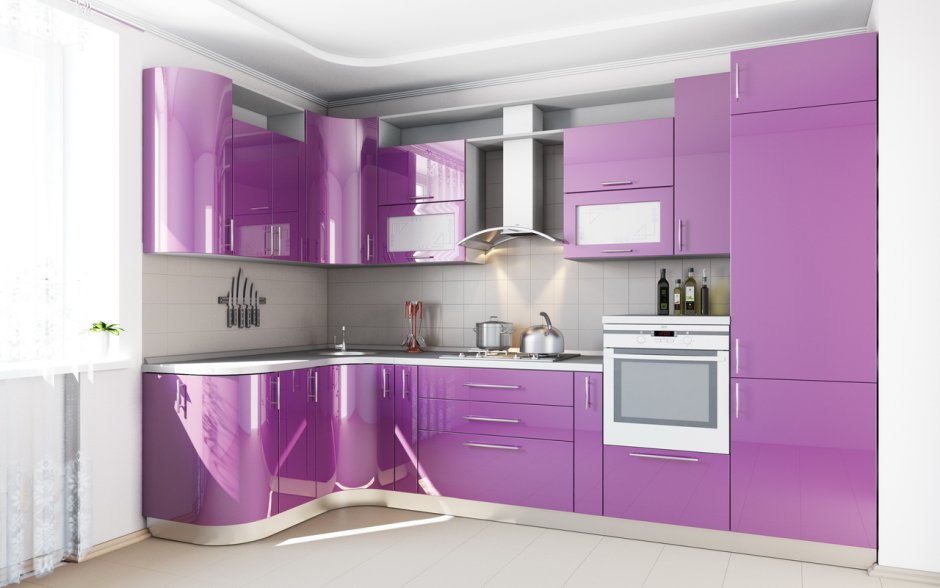 Шикарная фиолетовая кухня