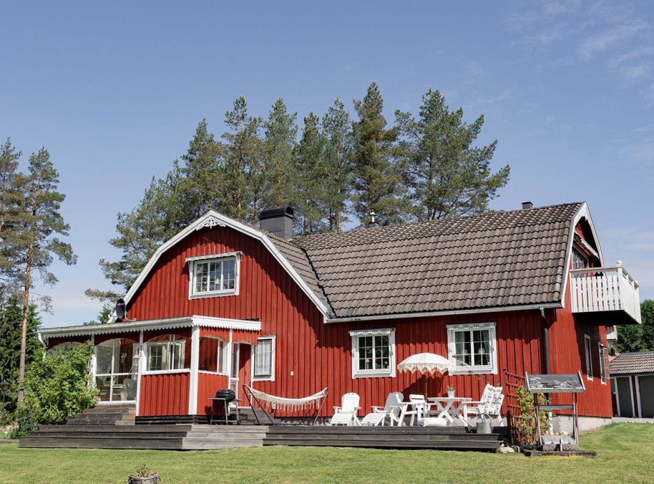 Фасад дачного домика в скандинавском стиле