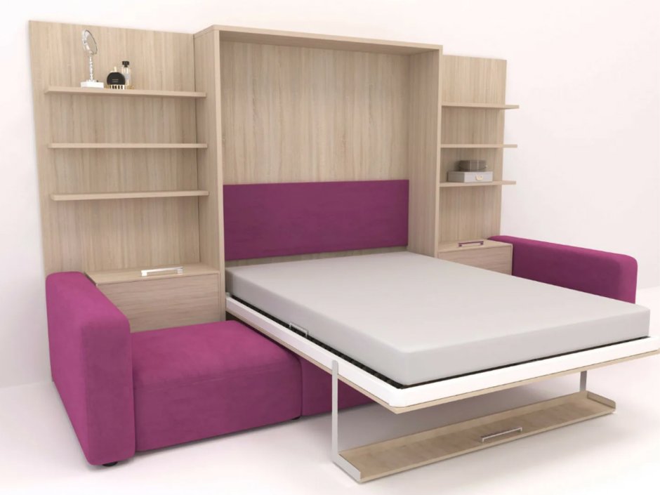 Шкаф-кровать с диваном пальм 1 BMS