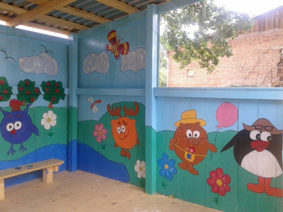 Украшение участков в детском саду