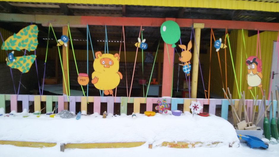 Украшение беседки в детском саду