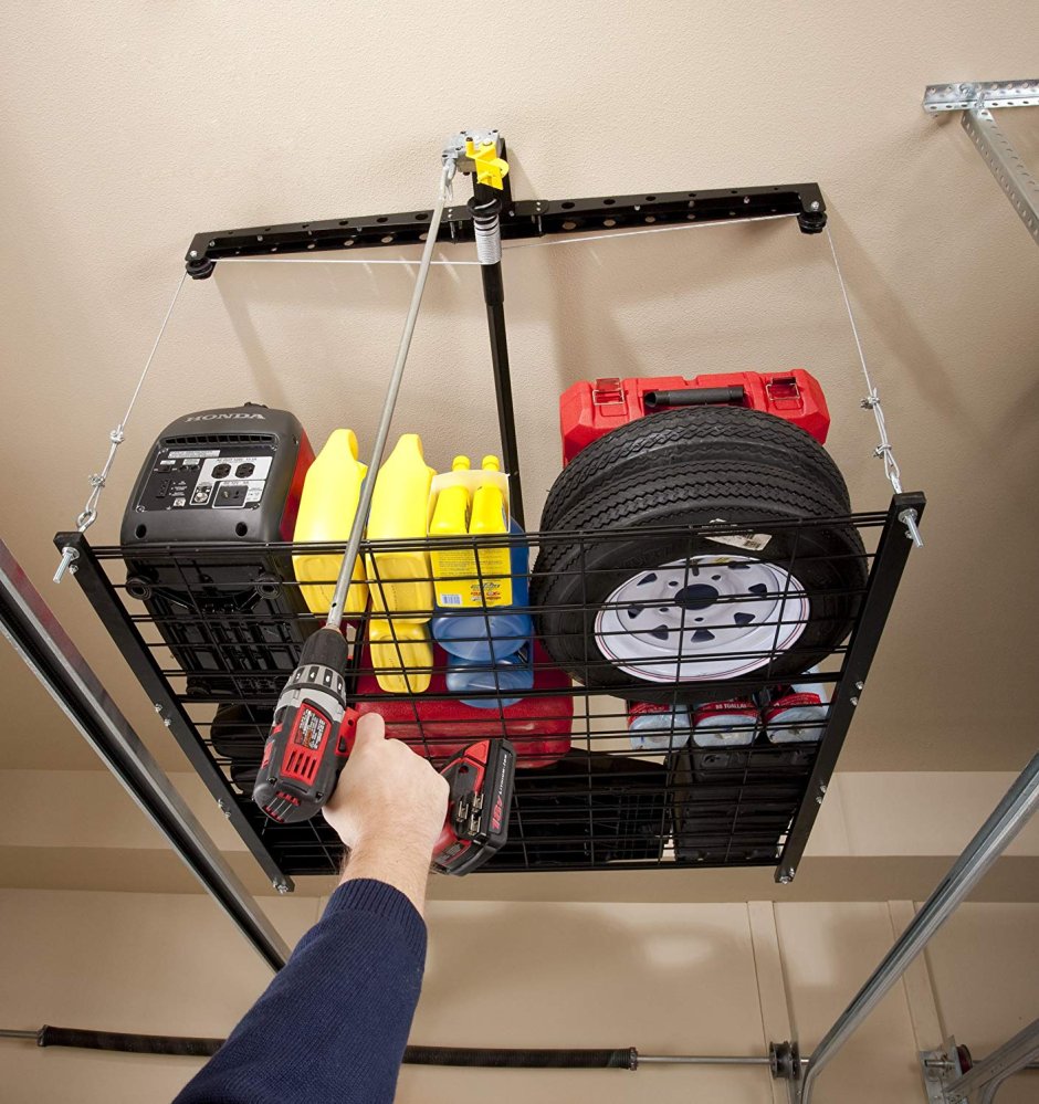 Racor PHL-1r Pro Heavylift 4-by-4-foot Cable-Lifted Storage Rack