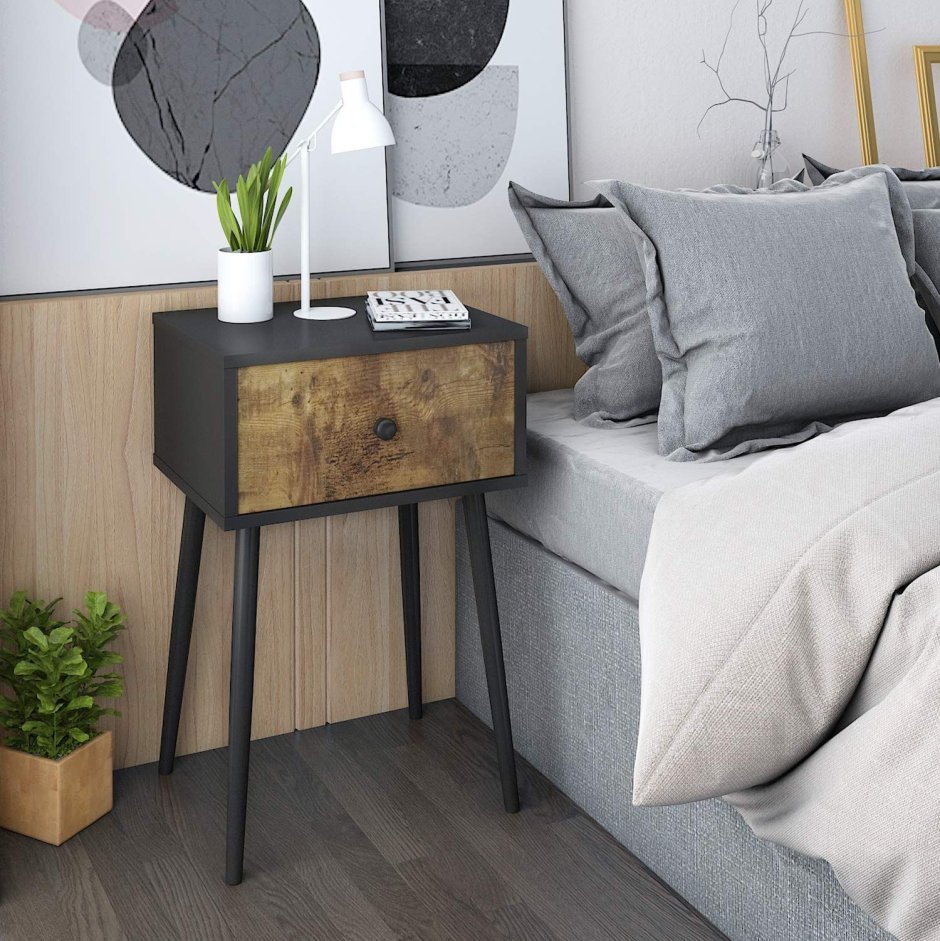 Тумба прикроватная Loft коричневого цвета артикул: IMR-1038782