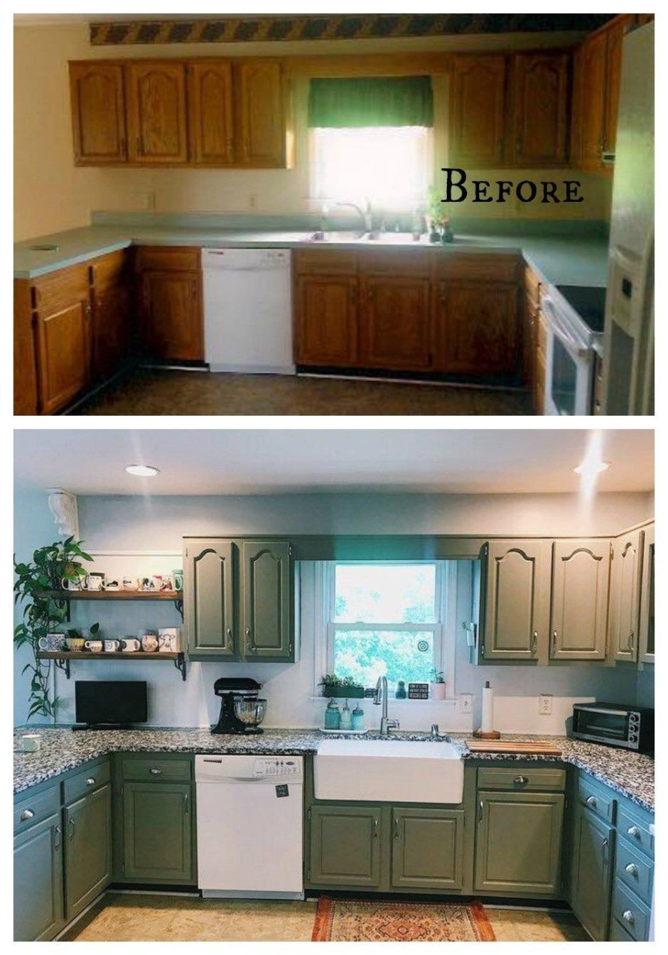 Перекраска кухни до и после