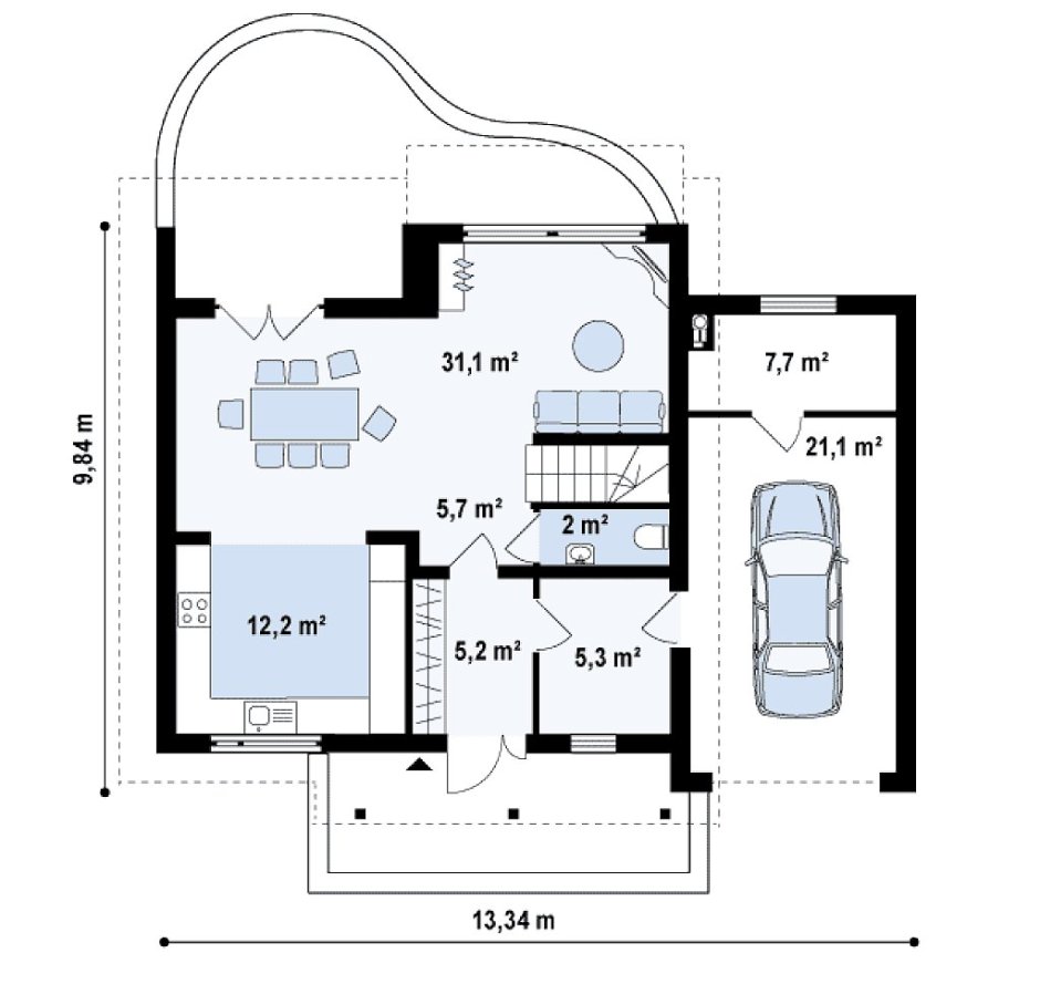Планировки двухэтажных домов с гаражом