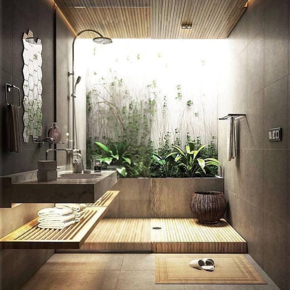 Ванная комната в бамбуковом стиле
