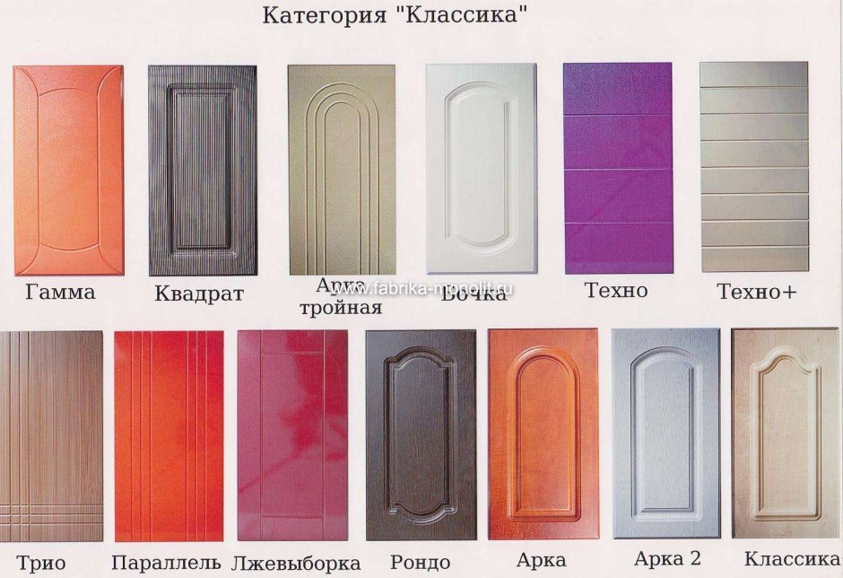 Оттенки фасадов КДМ МДФ