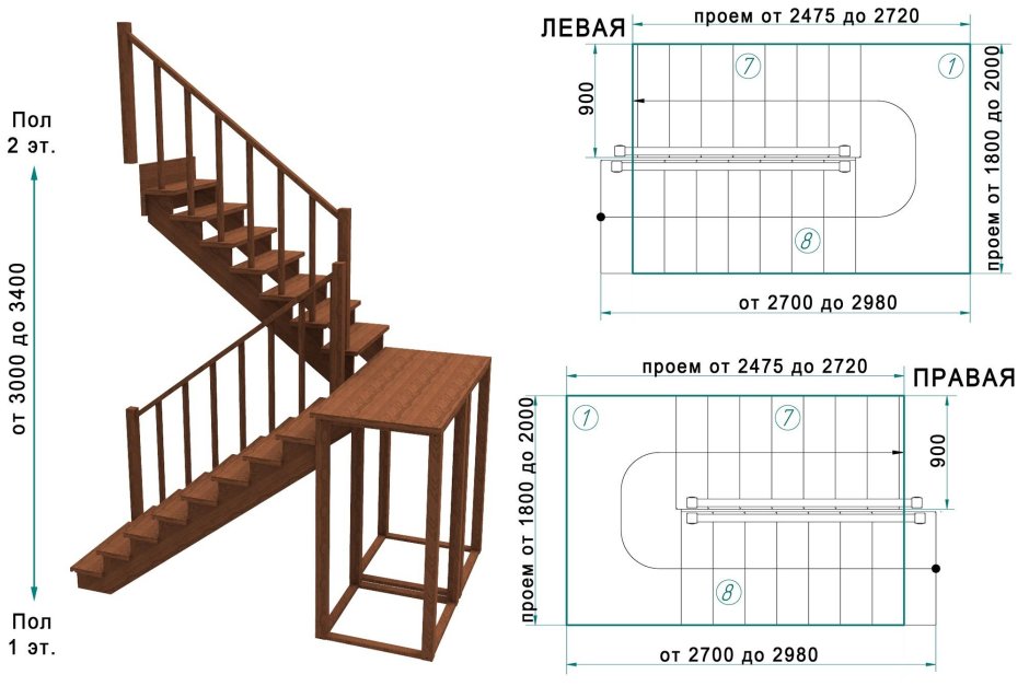 Лестница к-003м