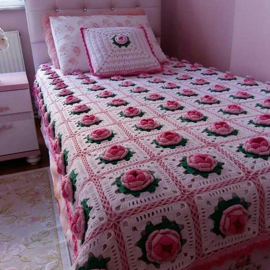 Накидка на диван крючком