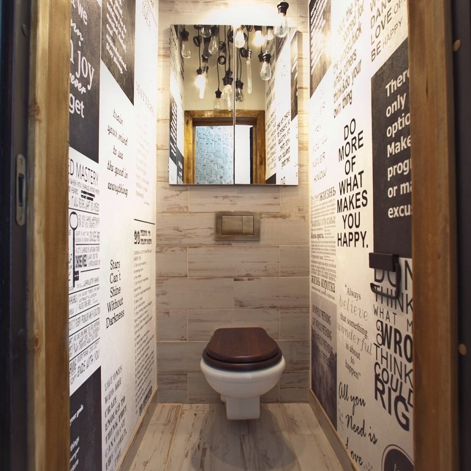 Туалет в стиле лофт в квартире