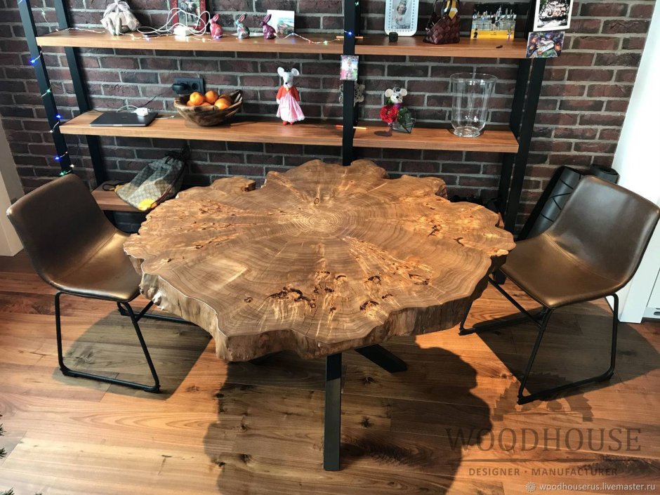 Стол лофт из слэба карагача