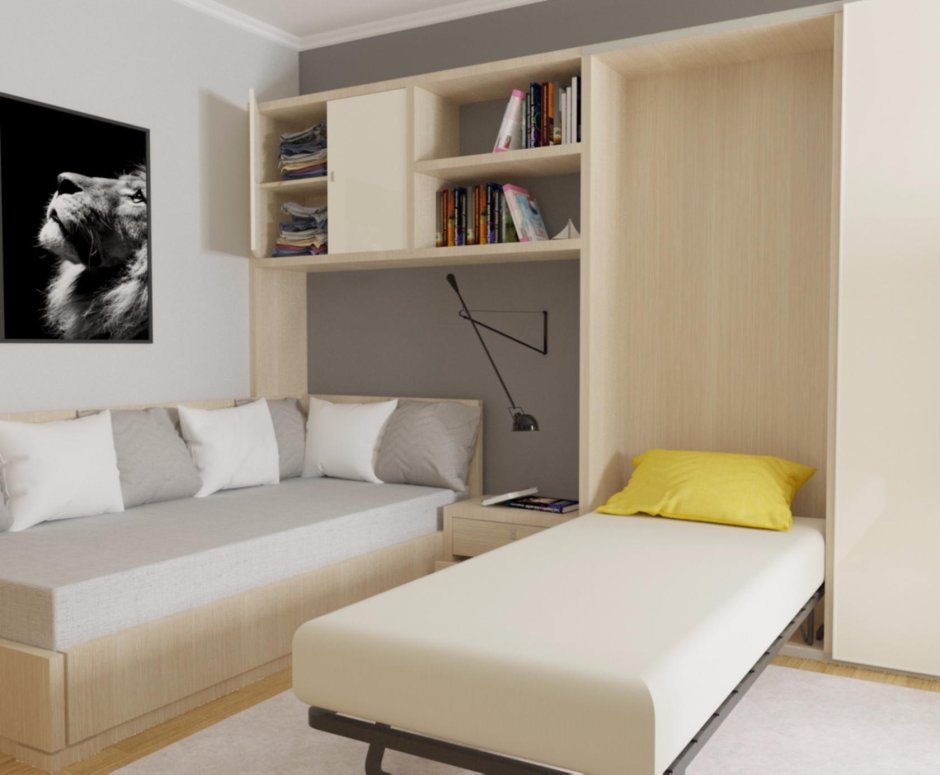 Маленькая гостиная с рабочим местом