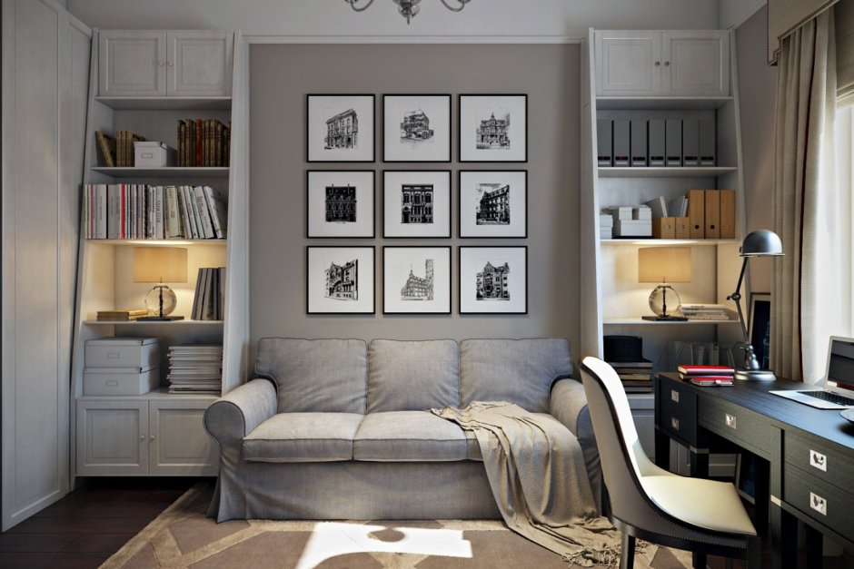 Интерьер комнаты с диваном